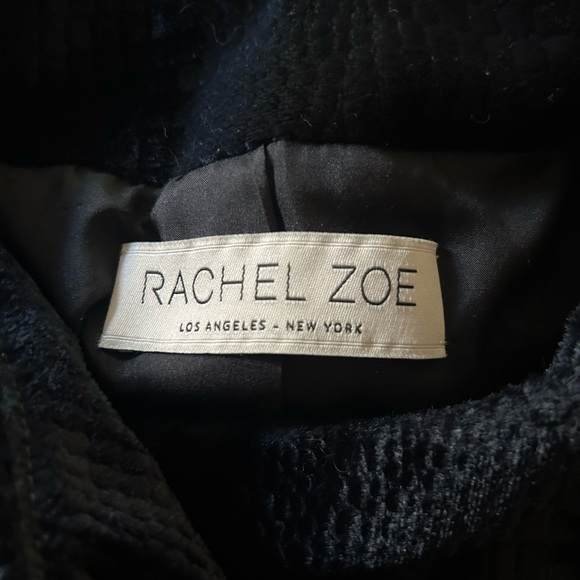 Rachel Zoe Black Textured Velvet Moto Jacket - Picture 5 of 5